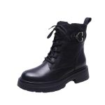 Dames Biker Boots Glad Leer | Enkellaarsjes Damesschoenen Dames