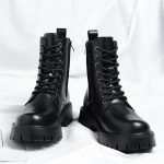 Dames Biker Boots Materiaalcombi Leer | Enkellaarsjes Damesschoenen Dames