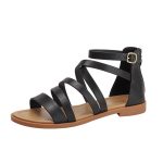 Dames Sandal Met Riempjes Glad Leer | Sandalen Damesschoenen Dames