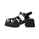 Dames Sandale Met Plateauzool Glad Leer | Sandalen Damesschoenen Dames