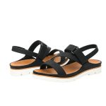 Dames Sandale Met Plateauzool Materiaalcombi Leer | Sandalen Damesschoenen Dames