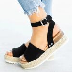 Dames Sandale Met Plateauzool Suède | Sandalen Damesschoenen Dames