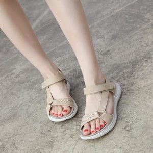 Dames Sandaleno Met Sleehak Materiaalcombi Leer | Sandalen Damesschoenen Dames