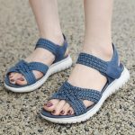 Dames Sandaleno Met Sleehak Materiaalcombi Leer | Sandalen Damesschoenen Dames