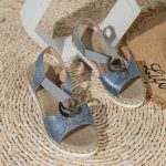 Dames Sandaleno Met Sleehak Materiaalcombi Leer | Sandalen Damesschoenen Dames